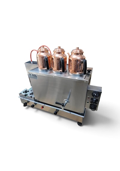 Safir 3 Gözlü İnoks Çay Kazanı Elektrikli Ve Doğalgazlı Termokulp Ventil Gaz Vanası Sistemli Ce Belgeli Gazmer Açılış Onaylı Inox Çay Ocağı Kazanı