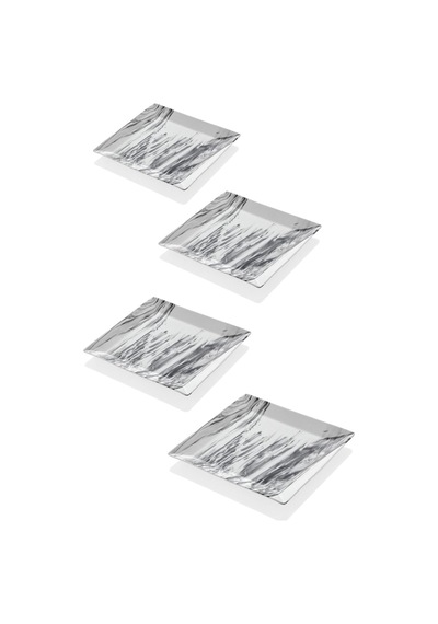 Setabianca Mermer Görünümlü 4lü Servis Tabağı 24 Cm Çok Renkli