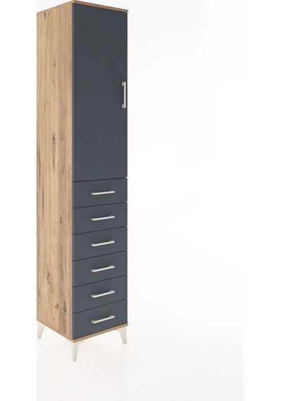 Hyperion Dolap 2 Raflı 6 Çekmeceli Tek Askılı 44x44x221 Çam-a... Çam Hyperion Dolap 2 Raflı 6 Çekmeceli Tek Askılı 44x44x221 Çam-a... Çam