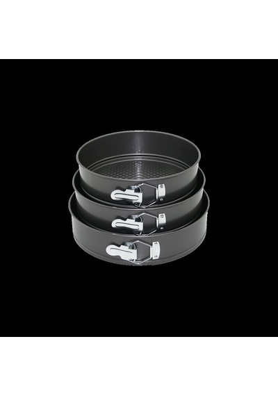 3'lü Yuvarlak Metal Kelepçeli Kek Kalıp Seti 24-26-28 Cm Renkli