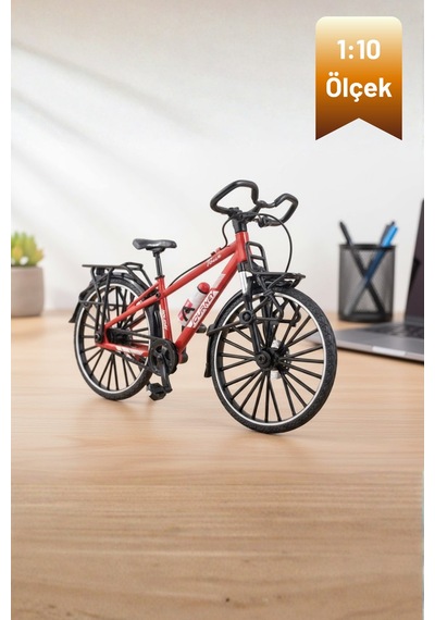 Craftivio Kaliteli Kırmızı Metal 1:10 Ölçek Koleksiyonluk Die Cast Model Bisiklet Çok Renkli