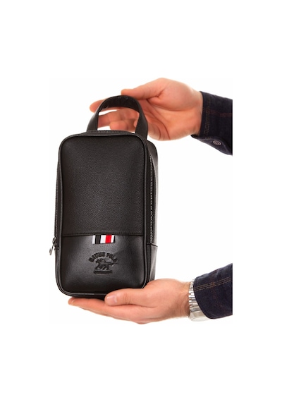 Newish Polo Erkek Deri Portföy Clutch Traş Kozmetik Bakım Ve Günlük El Çantası New168 Siyah