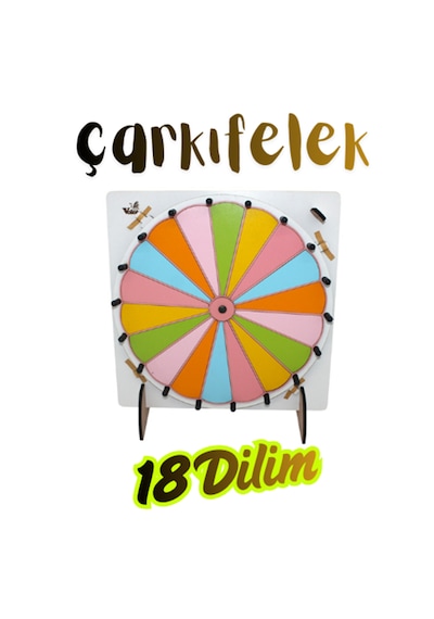 Çarkıfelek Oyunu, Ahşap Eğitim Materyali, 18 Dilim