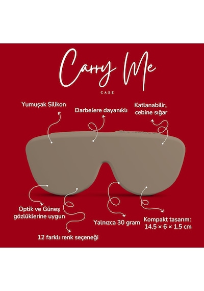 Carry Me Case Katlanabilir Silikon Gözlük Kılıfı Bej