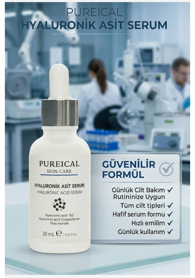 Pureical %2 Hyaluronik Asit Serum, Yoğun Nem, Cilt Dolgunlaştırıcı Ve Canlı Cilt Bakım 30 Ml