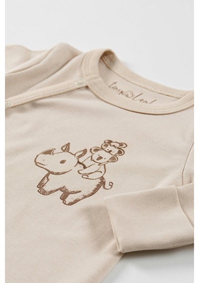 Tinylamb Cute Friends Yenidoğan Bebek Seti - 3 Parça Ekru
