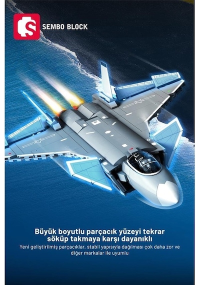Sembo Block J-20 Hayalet Uçağı 585 Parça Yapı Blokları  İle Uyumlu 202241
