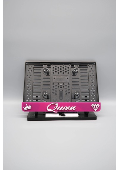 Quenn 3d Kabartmalı Pleksi Pembe Motor Plakalığı - 848648016