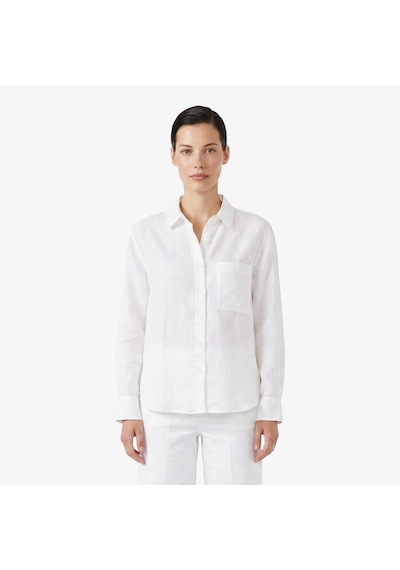 Nautica Kadın Beyaz Regular Fit Keten Gömlekdüz65w302t