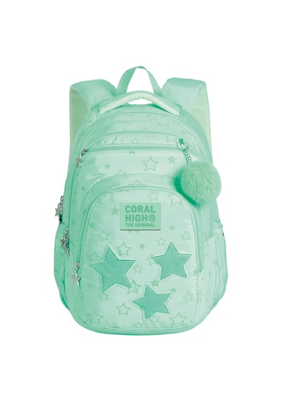 Coral High Yıldız Desenli Okul Sırt Çantası 24465 Koyu Yeşil
