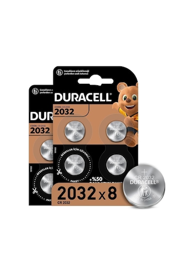 Duracell DL/CR 2032 3V Lityum Düğme Pil 8’li