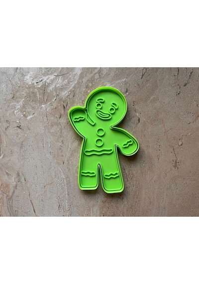 Zencefilli Kurabiye Adam Gingerbread Man Figürlü Yılbaşı Temalı Hamur Kesici Kalıp Çok Renkli