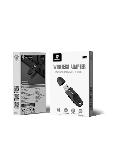 Lenyes Lr205 Usb Bluetooth 5.1 Class 2 Wireless Transmitter Adaptör Siyah