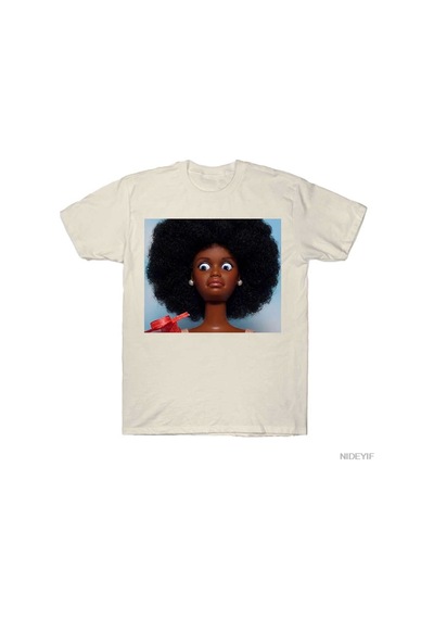 Flood Of Style Siyah Kızlar İğrenç Bebek Yüzü Meme T-shirt Erkekler Kadınlar Için % 100% Pamuk T Shirt Kısa Bej