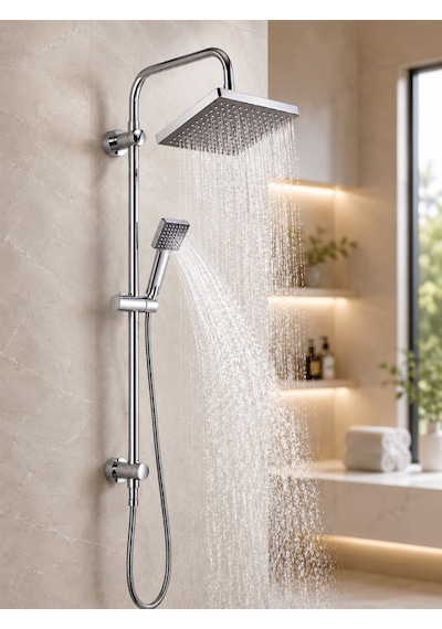 Lüx Robot Duş Seti Banyo Bataryası Lavabo-mutfak Bataryası 4 Lü Set Krom