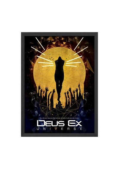 Deus Ex Universe Siyah Ahşap Çerçeveli Poster, Dekoratif Oyun Duvar Tablosu