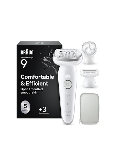 Braun Silk Épil 9 Epilatör, Islak Ve Kuru, Kalıcı Pürüzsüz Cilt, 9-061