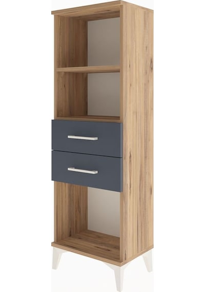 Arges Dolap 2 Raflı 2 Çekmeceli 44x30x134 Çam-antrasit Atlas Çam