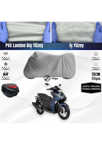 Rks Arome 125 Motosiklet Brandası Arka Çanta Topcase Uyumlu Motor Branda