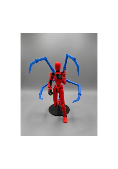 Dummy 13 V1.5 Spider Kollar Hareketli Aksiyon Figür Seti - Örümcek Robot Kırmızı-mavi Stand Hediyeli