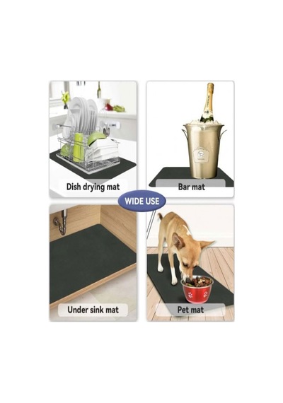 Mutfak Tezgah Üstü Su Emici Mat 35x45 Cm Plastik Çok Renkli Diğer