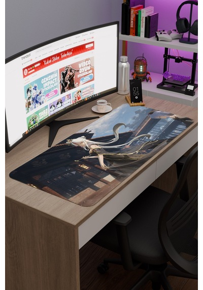 Ningguang Genshin Impact Anime Oyuncu V5 - 90x40 Xxl Gaming Mouse Pad Fare Altlığı