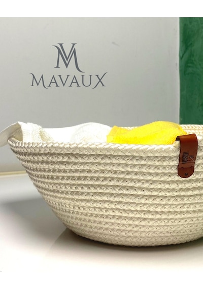 Mavaux Jüt Hasır Sepet, Beyaz
