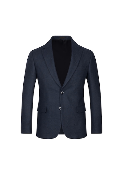 Hatemoğlu Lacivert Comfort Fit Mono Yaka Klasik Ceket