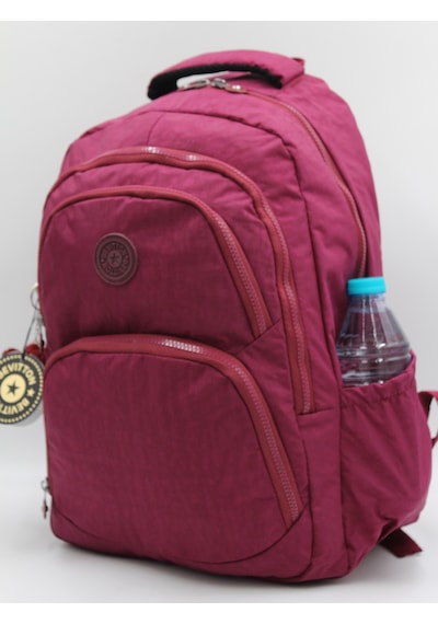 Krinkıl Su Geçirmez Kumaş Bordo Okul Çantası 2100