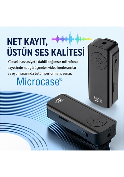 Microcase Bluetooth 5.3 Alıcı Verici Aux Adaptör Tx Rx Kablosuz Araç Ses Sistemi Ve Hoparlör Dönüştürücü Al5780