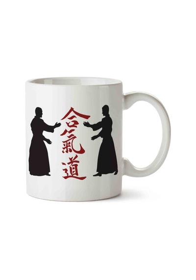 Aikido 3 Porselen Kupa Bardak Beyaz