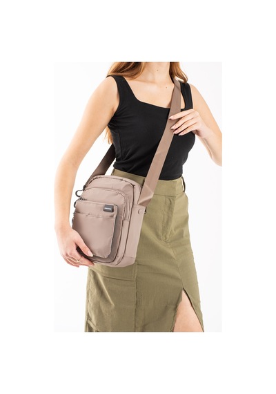 Sanmorris Unisex Çok Bölmeli Fonksiyonel Omuz Çantası - Günlük El Çantası Çok Renklı Sand