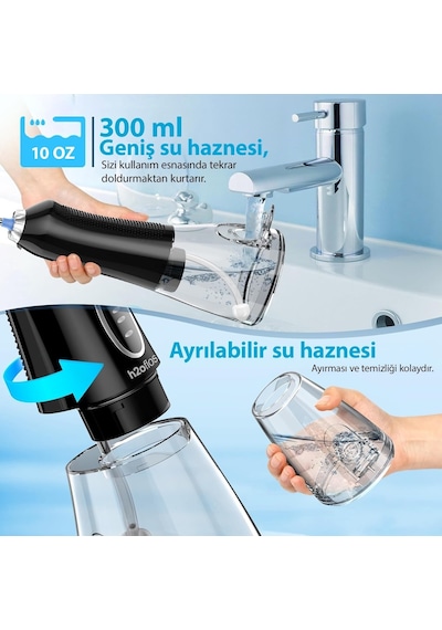 H2ofloss Ağız Duşu, 6 Başlıklı, 5 Modlu, 300 Ml, Ipx7, Diş Taşı Temizliği