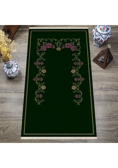 Dijital Baskılı, Yıkanabilir, Yumuşak Dokulu Çocuk Ve Yetişkin Seccade S-dot-sn-039 Siyah