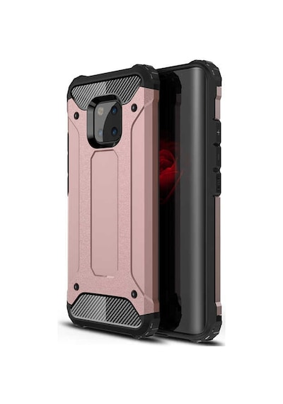 Noktaks - Mate 20 Pro Uyumlu - Kılıf Çift Katman Zırh Tank Crash Military Kapak - Rose Gold Rose Gold