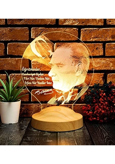 Sözleri Hediye Led Lamba Atatürk Görselli Hediyeler Çok Renkli