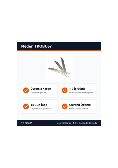 Trobus Maket Bıçağı Yedek Ucu Çelik Falçata 9 Mm 30 Derece Küçük 20'li
