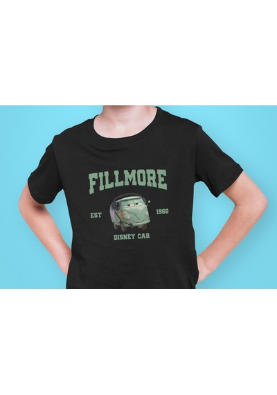 Bumeta Fillmore Arabalar Cars Şimşek Mcqeen Çocuk Tişört T-shirt Siyah