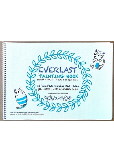 Gıpta Bitmeyen Resim Defteri Plastik Kapak Spiralli 25x35 4 Yp Everlast