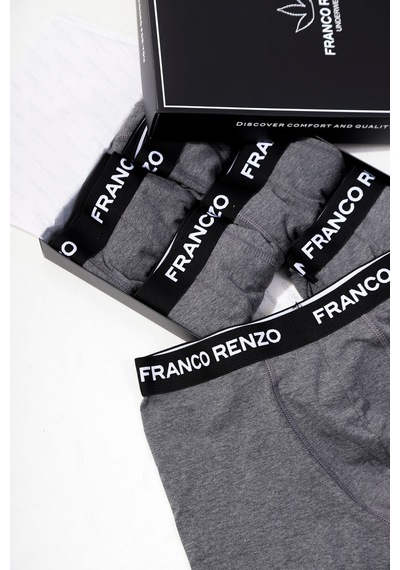 Franco Renzo Erkek 6'lı Lüx Kutulu Pamuklu Ve Likralı Boxer Antrasit