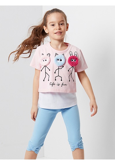 Life Is Fun Kız Çocuk T-shirt Tayt Takım