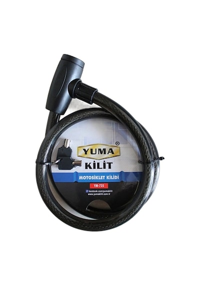 Kilit Sağlam Halat Yüksek Güvenlikli 2 Anahtarlı Motor Tam Koruma 120 Cm 20 Mm Motosiklet Kilidi