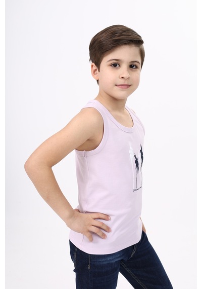 Toontoy Kids Toontoy Erkek Çocuk Baskılı Atlet Açık Lila