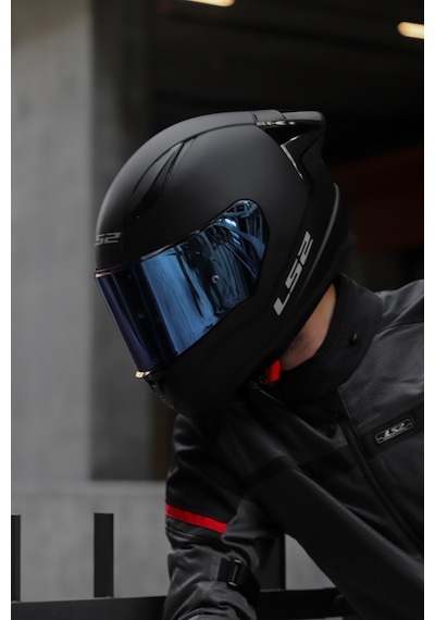 Ls2 Rapıd Race Mavi Camlı Kask Mat Siyah