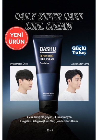 Güçlü Tutuşlu, Durulanmayan, Dalgaları Belirginleştiren Saç Kremi Dashu Daily Super Hard Curl Cream