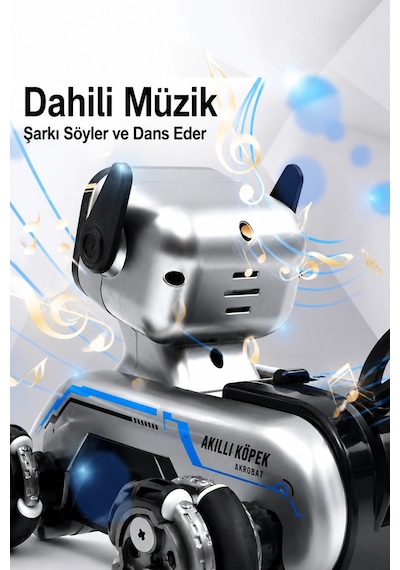 Blic Brb2 Akıllı Robot Köpek Uzaktan Kumandalı Jest Kontrollü Rgb Işıklı Ve Sis Efektli Akrobatik Oy