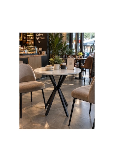 Mutfak Cafe Balkon Bahçe Restoran Yemek Masası 70x70 Siyah Beyaz Yuvarlak Siyah - Beyaz Siyah - Beyaz Mutfak Cafe Balkon Bahçe Restoran Yemek Masası 70x70 Siyah Beyaz Yuvarlak Siyah - Beyaz Siyah - Beyaz