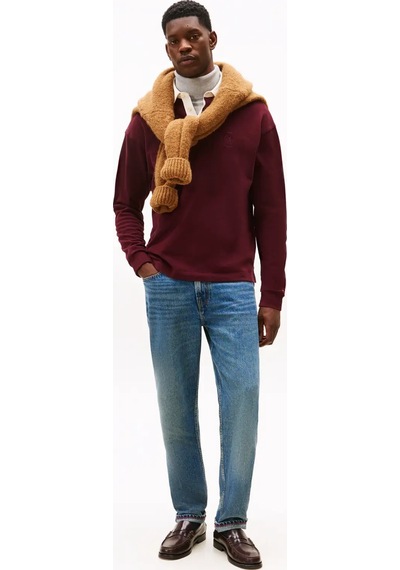 Tommy Hilfiger Peached Crest Solıd, Xıh Bordo Erkek Sweatshirt
