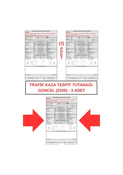 Trafik Kaza Tesit Tutanağı Güncel 2025 - 3 Adet
