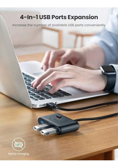 Ugreen 20290 4 Portlu Usb 3.0 Çoklayıcı Hub. Siyah. 50Cm